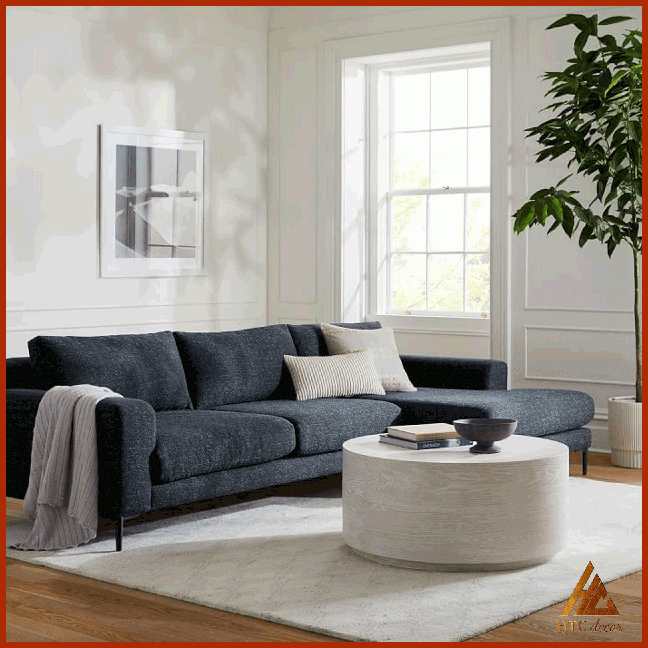 Ghế Sofa Góc L Harper Vải Bố